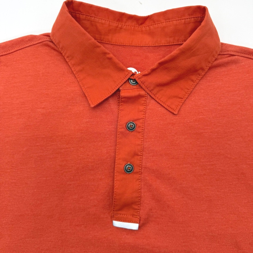 Merrell Polo Shirt Mens Medium Burnt Orange Short Sleeve Cotton Blend Active